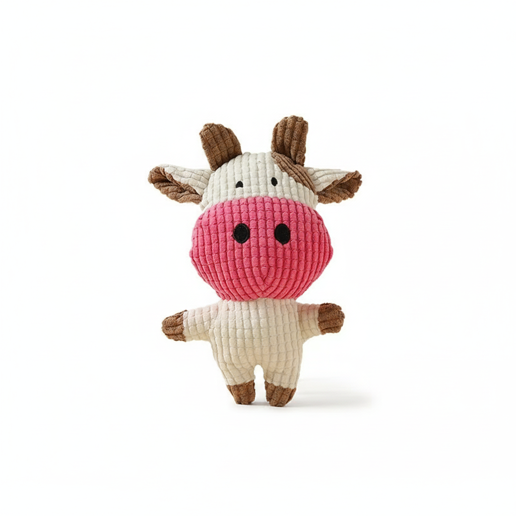 Plush Companion Dog Toy (Monkey, Pig, Cow, Koala, Elephant, Rabbit, Tiger) – Durable Bite-Resistant Squeaky Toy for Teeth Cleaning, Stress Relief & All-Size Dogs