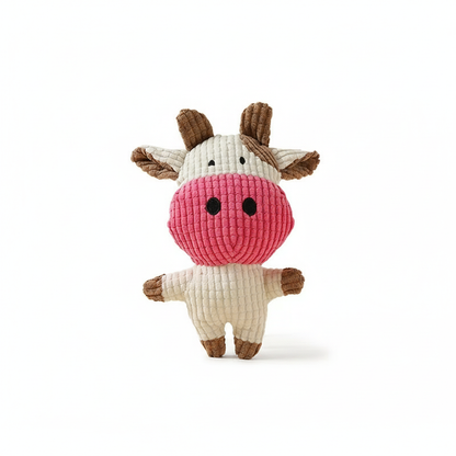 Plush Companion Dog Toy (Monkey, Pig, Cow, Koala, Elephant, Rabbit, Tiger) – Durable Bite-Resistant Squeaky Toy for Teeth Cleaning, Stress Relief & All-Size Dogs