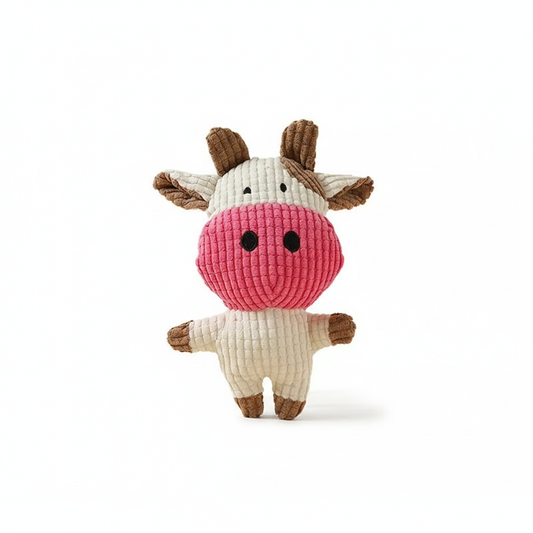 Plush Companion Dog Toy (Monkey, Pig, Cow, Koala, Elephant, Rabbit, Tiger) – Durable Bite-Resistant Squeaky Toy for Teeth Cleaning, Stress Relief & All-Size Dogs