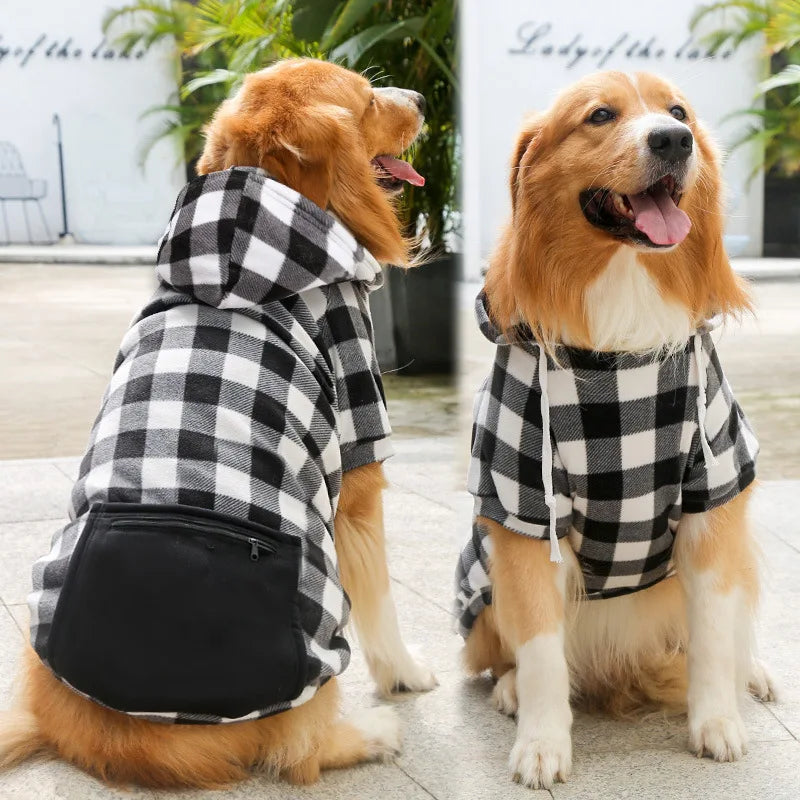 Dog Winter Coat – Plaid Reversible Pet Jacket for Small, Medium & Large Dogs, Cold Weather Dog Apparel