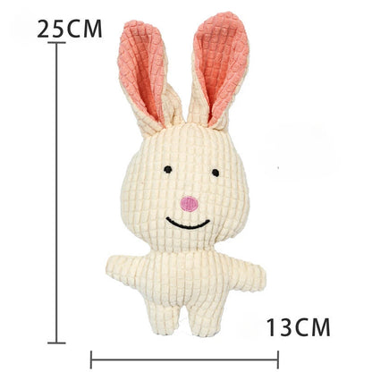 Plush Companion Dog Toy (Monkey, Pig, Cow, Koala, Elephant, Rabbit, Tiger) – Durable Bite-Resistant Squeaky Toy for Teeth Cleaning, Stress Relief & All-Size Dogs