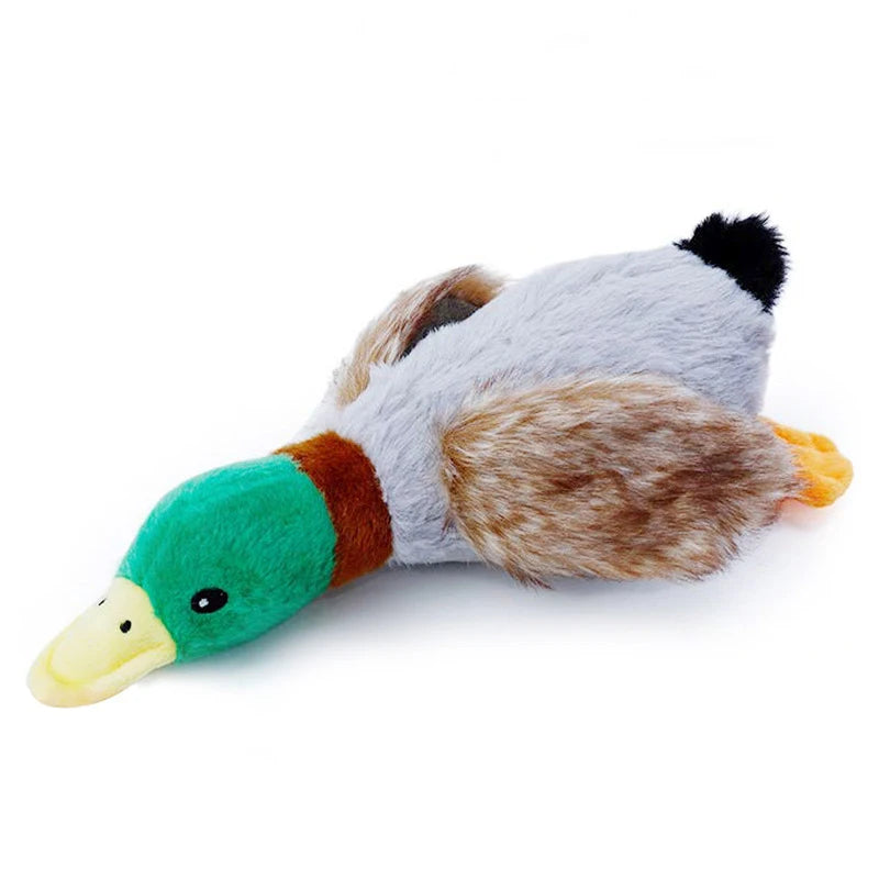 Plush Duck Squeaky Dog Toy – Soft Stuffed Animal with Rope Legs for Teeth Cleaning, Chewing & Interactive Play