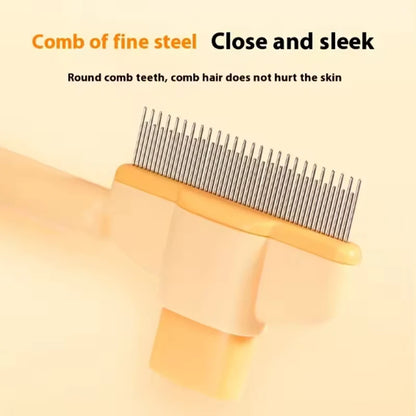 Dual-Purpose Cat Grooming Comb – Floating Teeth Hair Remover Brush with Needle Design for Long & Short Fur
