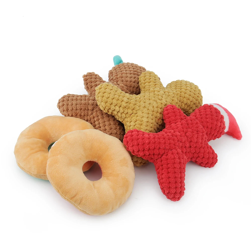 Christmas Dog & Cat Plush Toy – Squeaky Santa, Gingerbread & Reindeer Holiday Toy Soft, Durable, Pet-Safe Plush for Festive Indoor Play