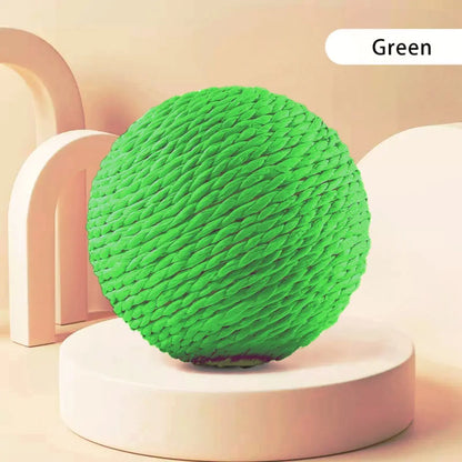 Interactive 10cm Sisal Cat Scratching Ball – Teeth-Cleaning, Anti-Bite Sound Toy for Kittens & Cats