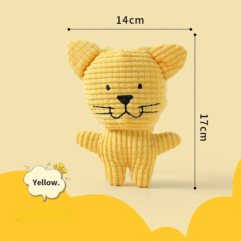 Plush Companion Dog Toy (Monkey, Pig, Cow, Koala, Elephant, Rabbit, Tiger) – Durable Bite-Resistant Squeaky Toy for Teeth Cleaning, Stress Relief & All-Size Dogs