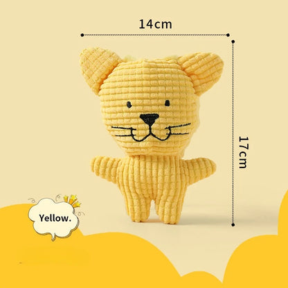 Plush Companion Dog Toy (Monkey, Pig, Cow, Koala, Elephant, Rabbit, Tiger) – Durable Bite-Resistant Squeaky Toy for Teeth Cleaning, Stress Relief & All-Size Dogs