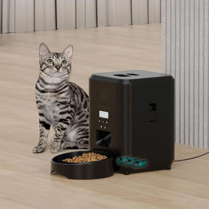 Smart Automatic Pet Feeder – Timed Cat & Dog Food Dispenser with Portion Control | Slow-Feed Bowl for Healthy Eating & Daily Meal Scheduling