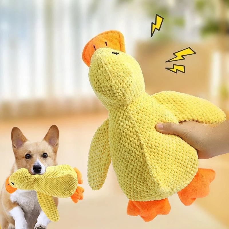 Sleeping Duck Plush Dog & Cat Toy – Bite-Resistant, Squeaky, Teeth-Cleaning & Stress-Relief Plush for Small & Large Dogs
