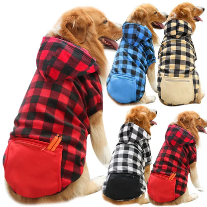 Dog Winter Coat – Plaid Reversible Pet Jacket for Small, Medium & Large Dogs, Cold Weather Dog Apparel