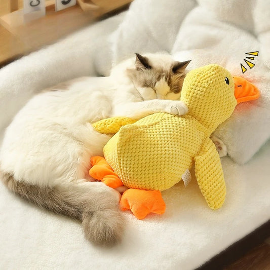 Sleeping Duck Plush Dog & Cat Toy – Bite-Resistant, Squeaky, Teeth-Cleaning & Stress-Relief Plush for Small & Large Dogs