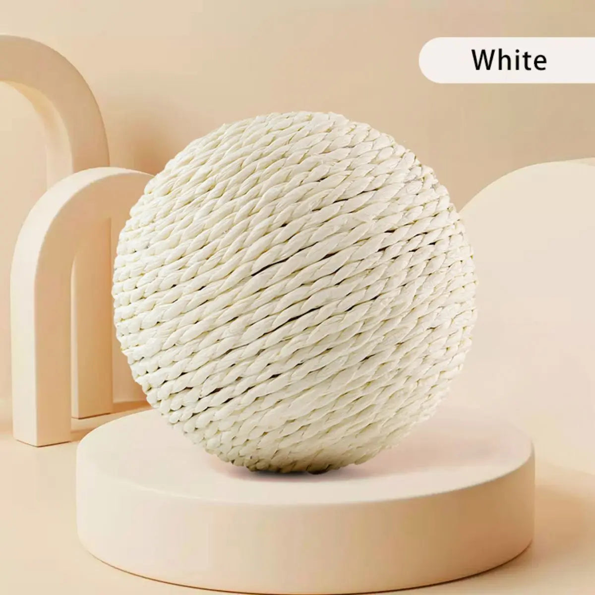 Interactive 10cm Sisal Cat Scratching Ball – Teeth-Cleaning, Anti-Bite Sound Toy for Kittens & Cats