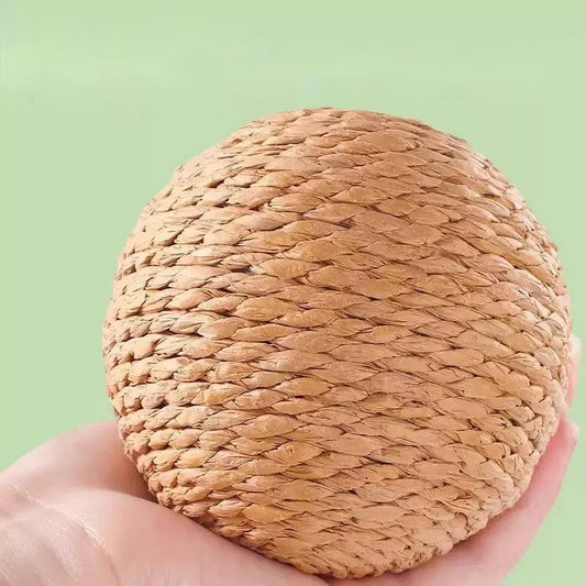 Interactive 10cm Sisal Cat Scratching Ball – Teeth-Cleaning, Anti-Bite Sound Toy for Kittens & Cats